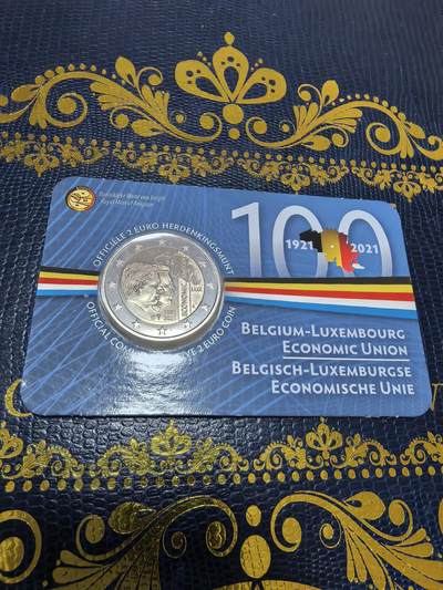 长老汇马年精选第十三场拍卖 - 2021比利时比卢经济联盟百年2欧元卡装