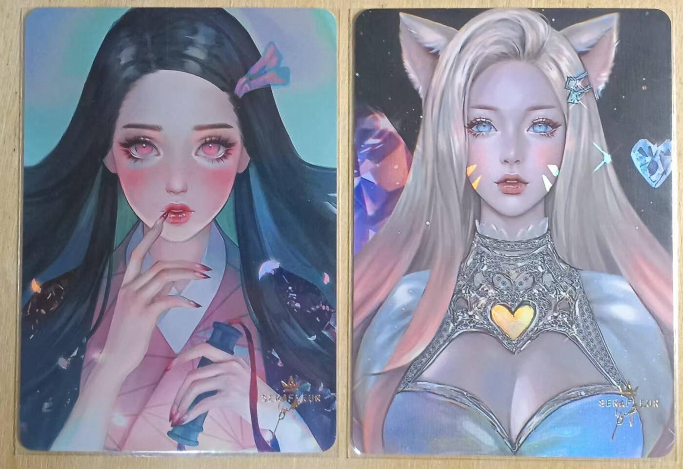 龙虎卡牌-八零场，奇点炸场！！（满200元包邮，无佣金，每周六结拍，欢迎送拍） 彩闪2张 燎原卡牌 祢豆子&阿狸