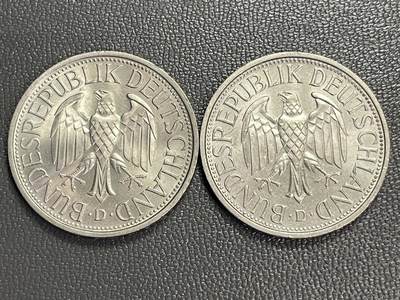 回流0328 - 美品 联邦德国（西德）1979年1马克两枚 联邦鹰