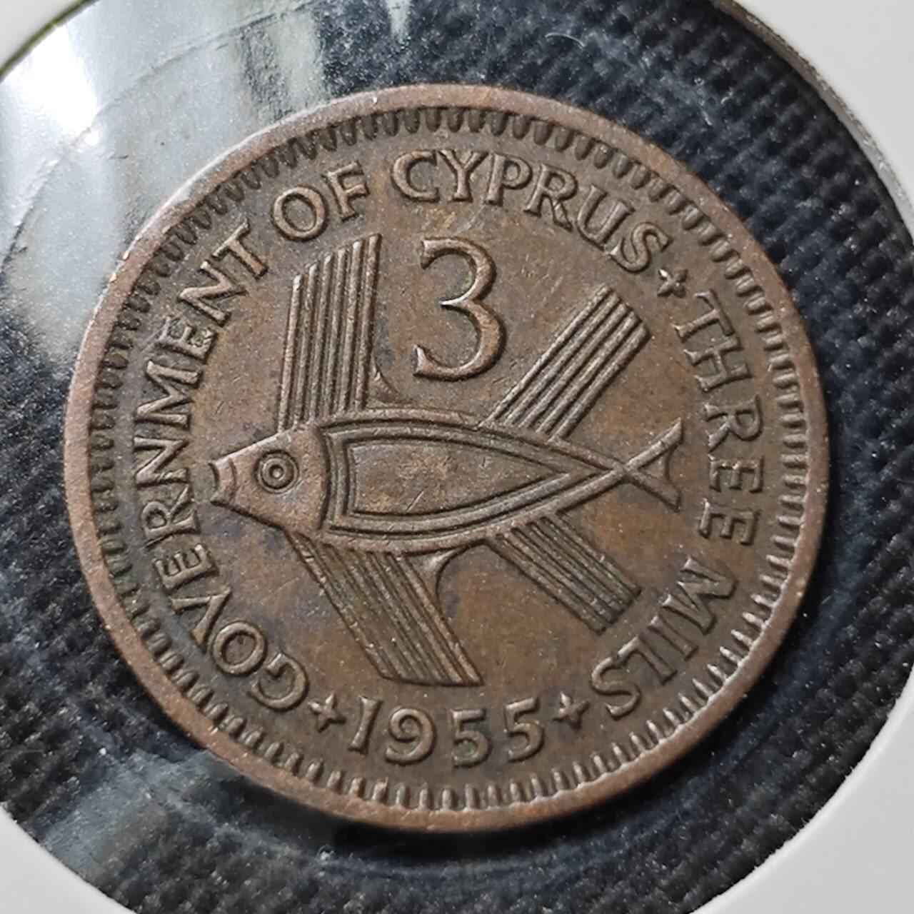 KK钱币收藏小铺  第409期 2月预留时间 周末发货  英属塞浦路斯3米尔铜币