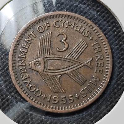 KK钱币收藏小铺  第409期 2月预留时间 周末发货 -  英属塞浦路斯3米尔铜币