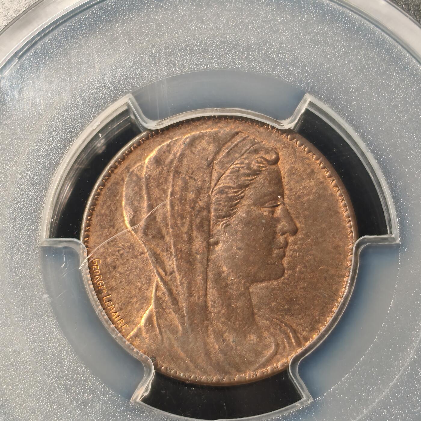 Krab外币市集Vol.28 PCGS MS64RB 法国1909年6分Jeton