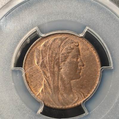 Krab外币市集Vol.28 - PCGS MS64RB 法国1909年6分Jeton