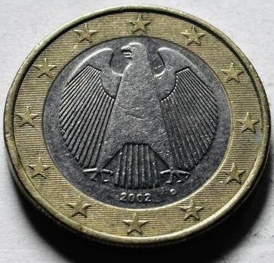 文馨钱币收藏第 298 场，长期接代拍业务 - 2002 年德国 1 欧元 第一版首发 D 版