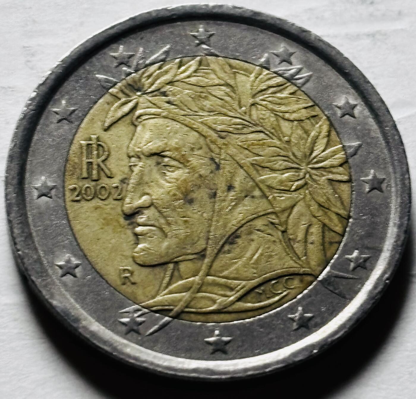 文馨钱币收藏第 298 场，长期接代拍业务 2002 年意大利 2 欧元