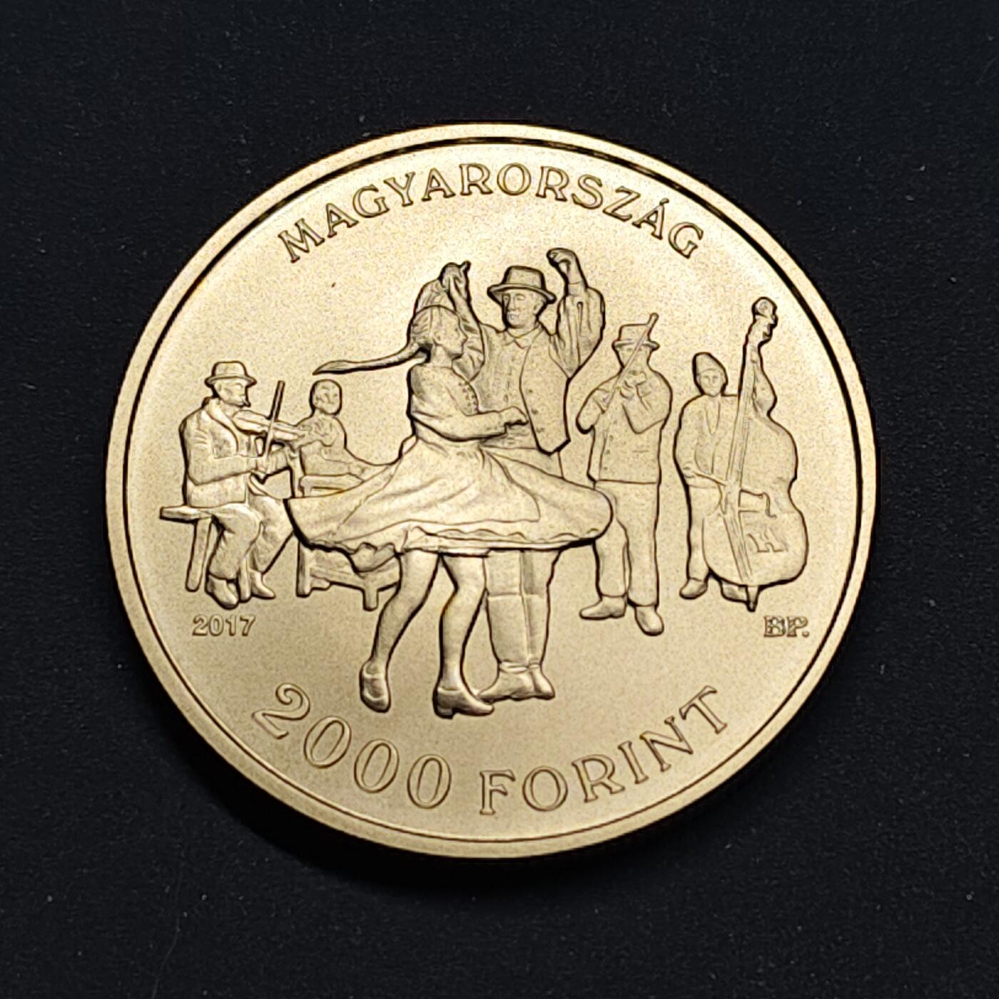 【全场包邮】纯粹捡漏拍517场 【少见】匈牙利2017年2000福林音乐家拉斯洛·莱塔诞辰125周年纪念币-量5000