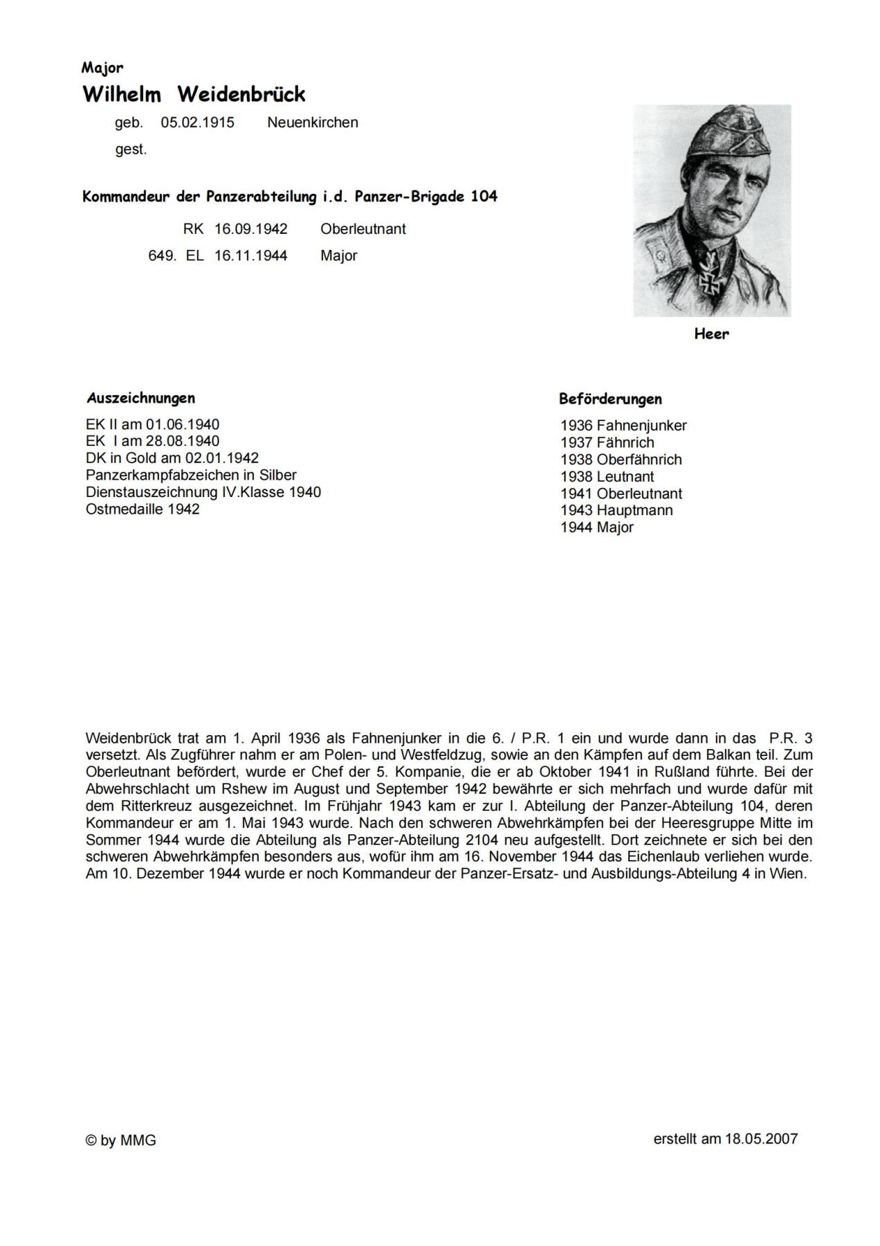 2026.4.2德系小拍卖 德三橡叶骑铁得主，威廉·魏登布鲁克少校签名照，保存完好