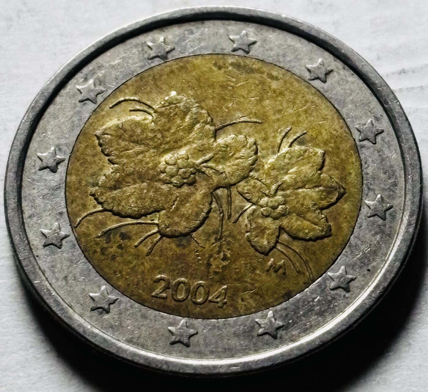 文馨钱币收藏第 298 场，长期接代拍业务 2004 年芬兰 2 欧元，第一版