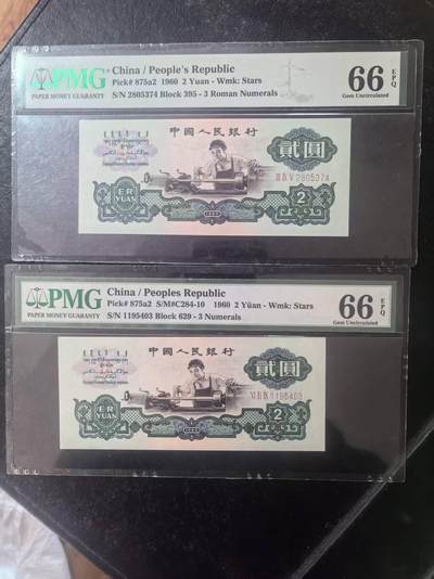 三版五星车工美评PMG66E乱蛇号+66E带4，全新直版，水印清晰，两张售价3050包顺丰 - 三版五星车工美评PMG66E乱蛇号+66E带4，全新直版，水印清晰，两张售价3050包顺丰