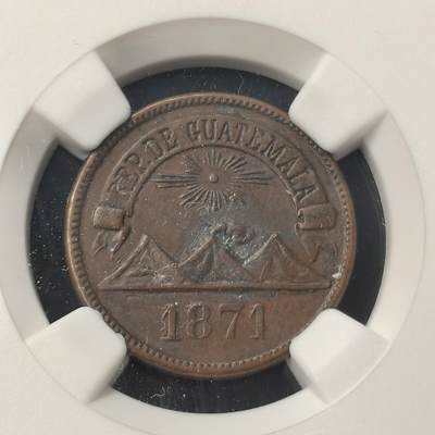 Krab外币市集Vol.28 - NGC AUD 危地马拉1871年1分 Rare