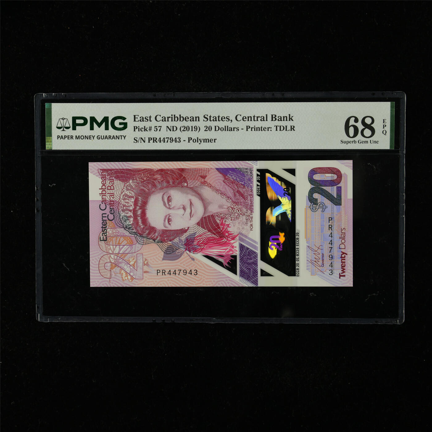 【亘邦集藏】第224期拍卖 2019年 东加勒比海20元 PMG 68EPQ PR447943