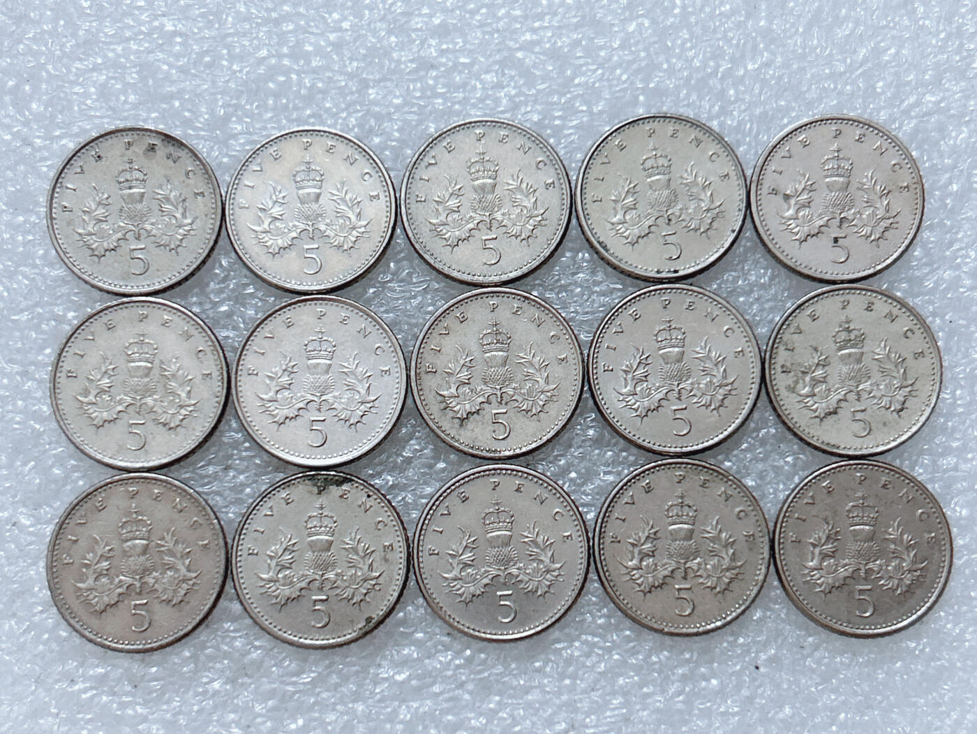 第一海外回流一元起拍收藏 散集专场  第307期 英国5便士硬币 小版 15枚