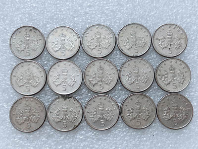 第一海外回流一元起拍收藏 散集专场  第307期 - 英国5便士硬币 小版 15枚