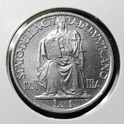 KK钱币收藏小铺  第409期 2月预留时间 周末发货 -  1942梵蒂冈1里拉 好品