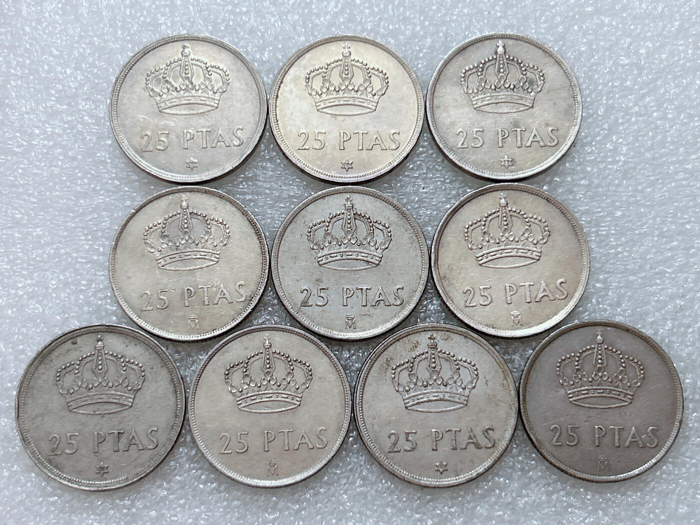 第一海外回流一元起拍收藏 散集专场  第307期 西班牙25比塞塔硬币 10枚