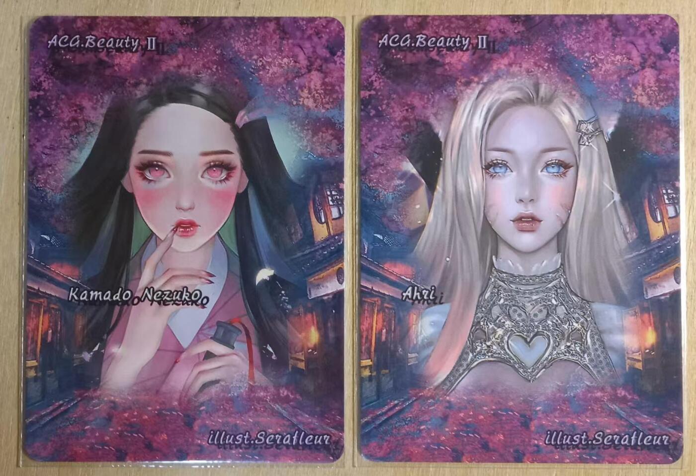 龙虎卡牌-八零场，奇点炸场！！（满200元包邮，无佣金，每周六结拍，欢迎送拍） 彩闪2张 燎原卡牌 祢豆子&阿狸