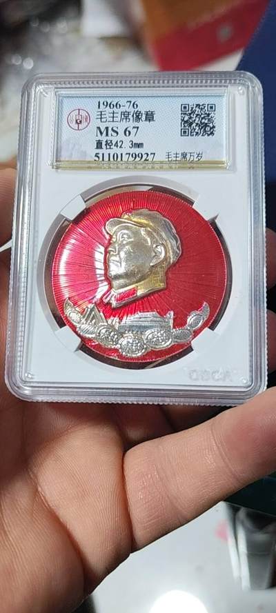 公博评级毛主席像章 -  公博评级毛主席像章—毛主席万岁，67高分，