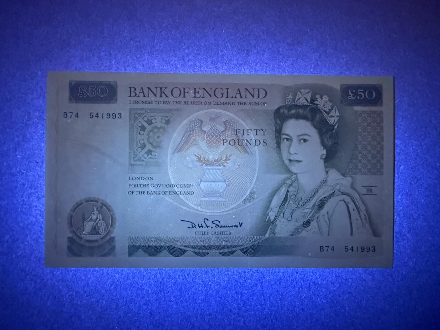 《艾美收藏》第238期-3.29周日外币畅拍场 英格兰50镑 UNC D序列 首签a版