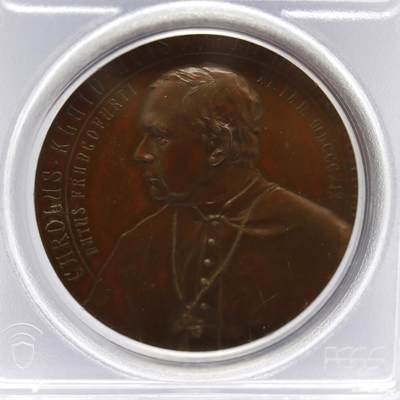 观钱 近现代机制币拍卖No.006（全场顺丰包邮，不区分偏远地区）  - 1886 年德国法兰克福主教纪念铜章（PCGS SP64）冠军分，PCGS加厚盒