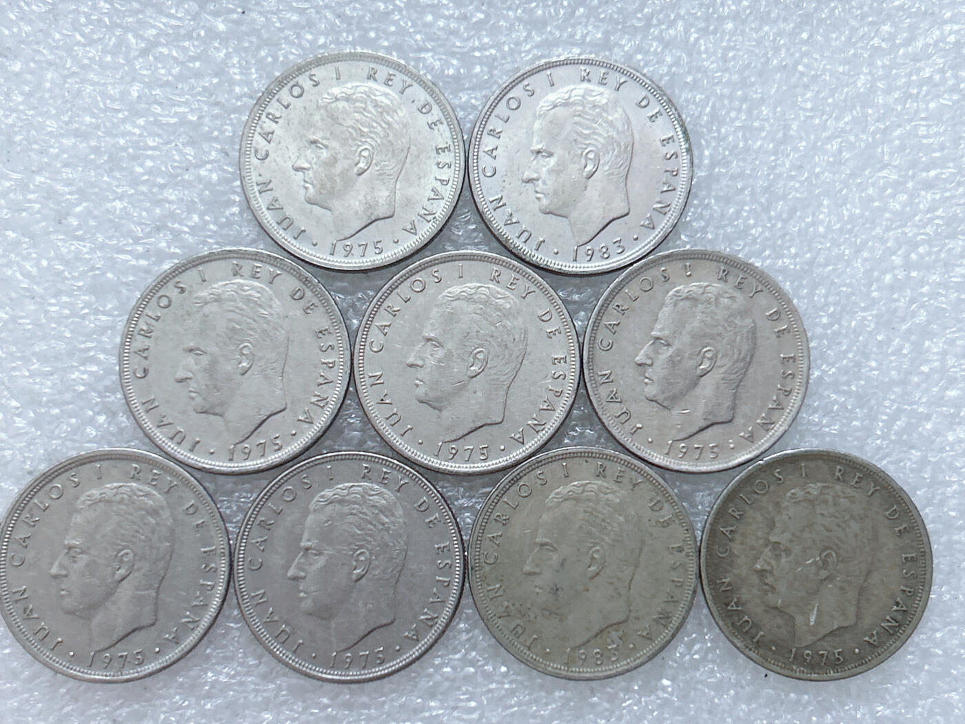 第一海外回流一元起拍收藏 散集专场  第307期 西班牙5比塞塔硬币 9枚