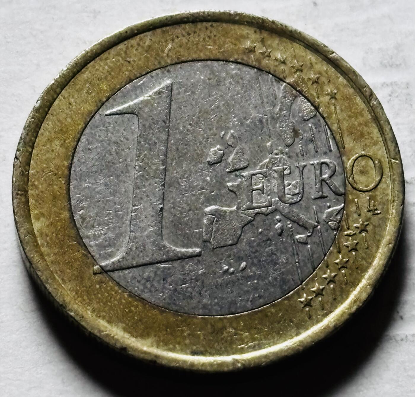 文馨钱币收藏第 298 场，长期接代拍业务 2002 年德国 1 欧元 第一版首发 D 版