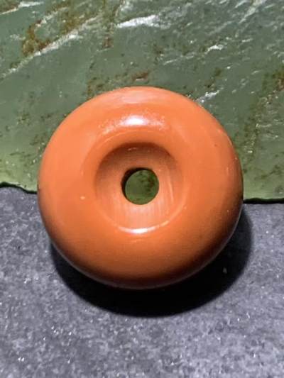 精美南红玛瑙柿子红面包圈小平安扣一个， - 精美南红玛瑙柿子红面包圈小平安扣一个，