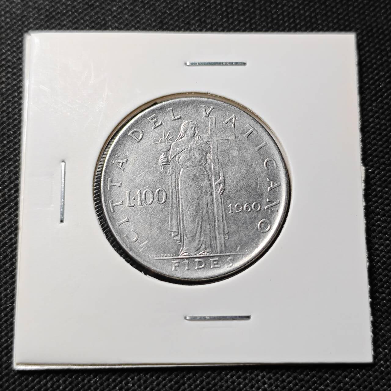 KK钱币收藏小铺  第409期 2月预留时间 周末发货  1960梵蒂冈100里拉