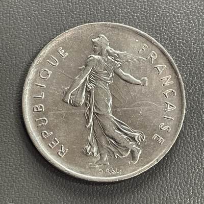 回流0328 - 法国1972年5法郎镍币 播种女神