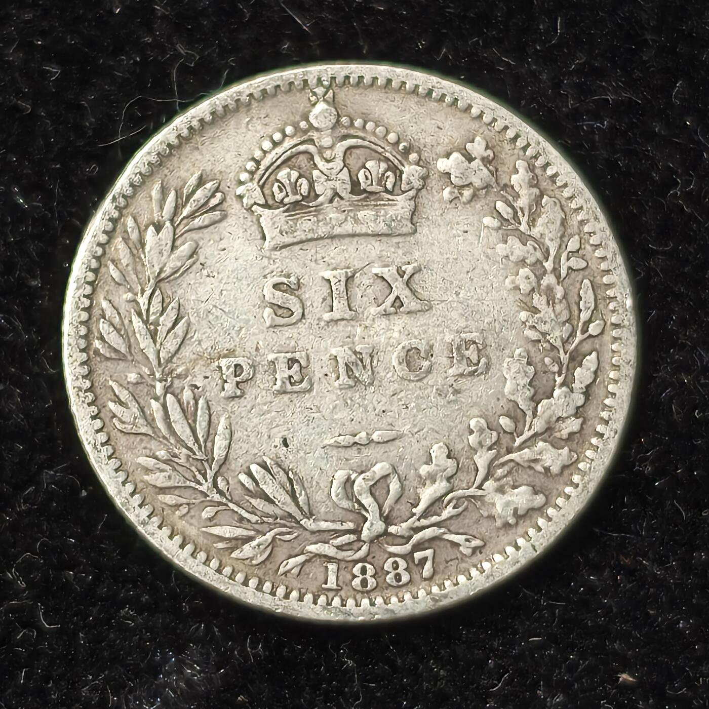 Krab外币市集Vol.28 英国1887年维多利亚6便士