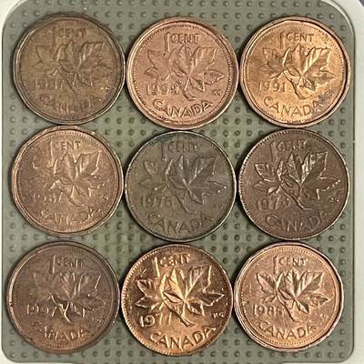 2026年第39场各国散币拍卖（总第189场） - 加拿大1分9枚