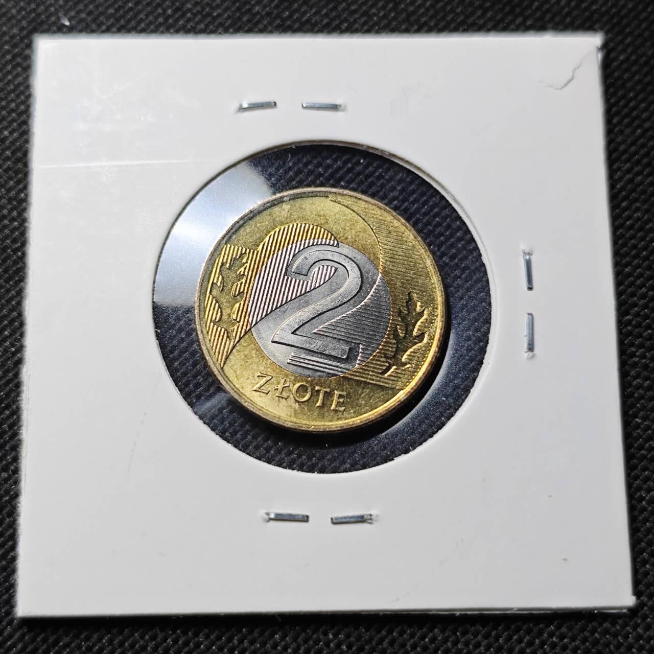 KK钱币收藏小铺  第409期 2月预留时间 周末发货  1994波兰2兹罗提 好品