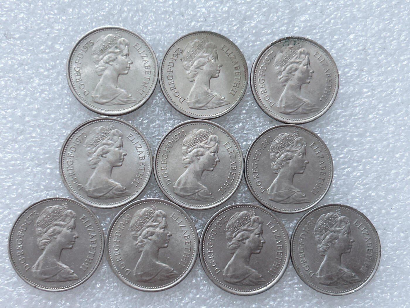 第一海外回流一元起拍收藏 散集专场  第307期 英国5便士硬币 大版 10枚