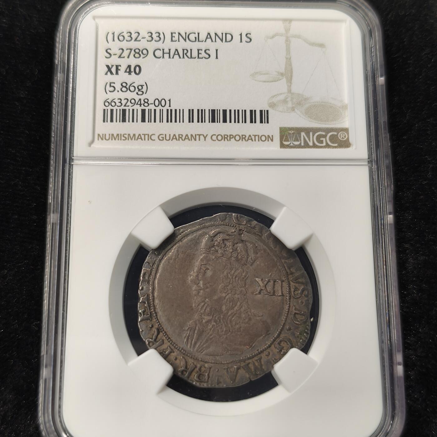 Krab外币市集Vol.28 NGC XF40 英国查尔斯一世1先令-亚军分