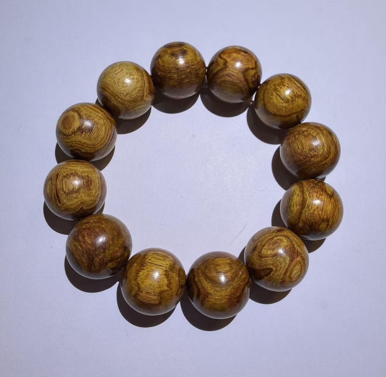 零元拍：海南黄花梨黄金底鬼脸2.0手串