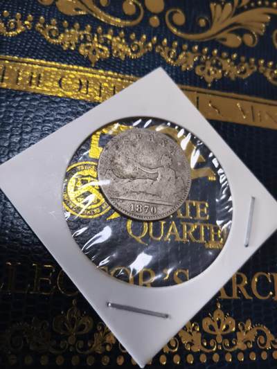 长老汇马年精选第十三场拍卖 - 1870西班牙拿花1比塞塔银币，5克835银，马德里造币厂