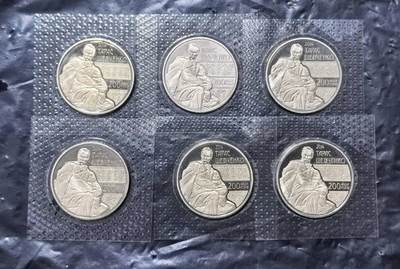 北京马甸外国币专卖第149期，外国币专场，陆续上拍，欢迎关注 - BU-2014年哈萨克斯坦50坚戈诗人舍甫琴科诞辰200周年塑料原封级品相硬币6枚