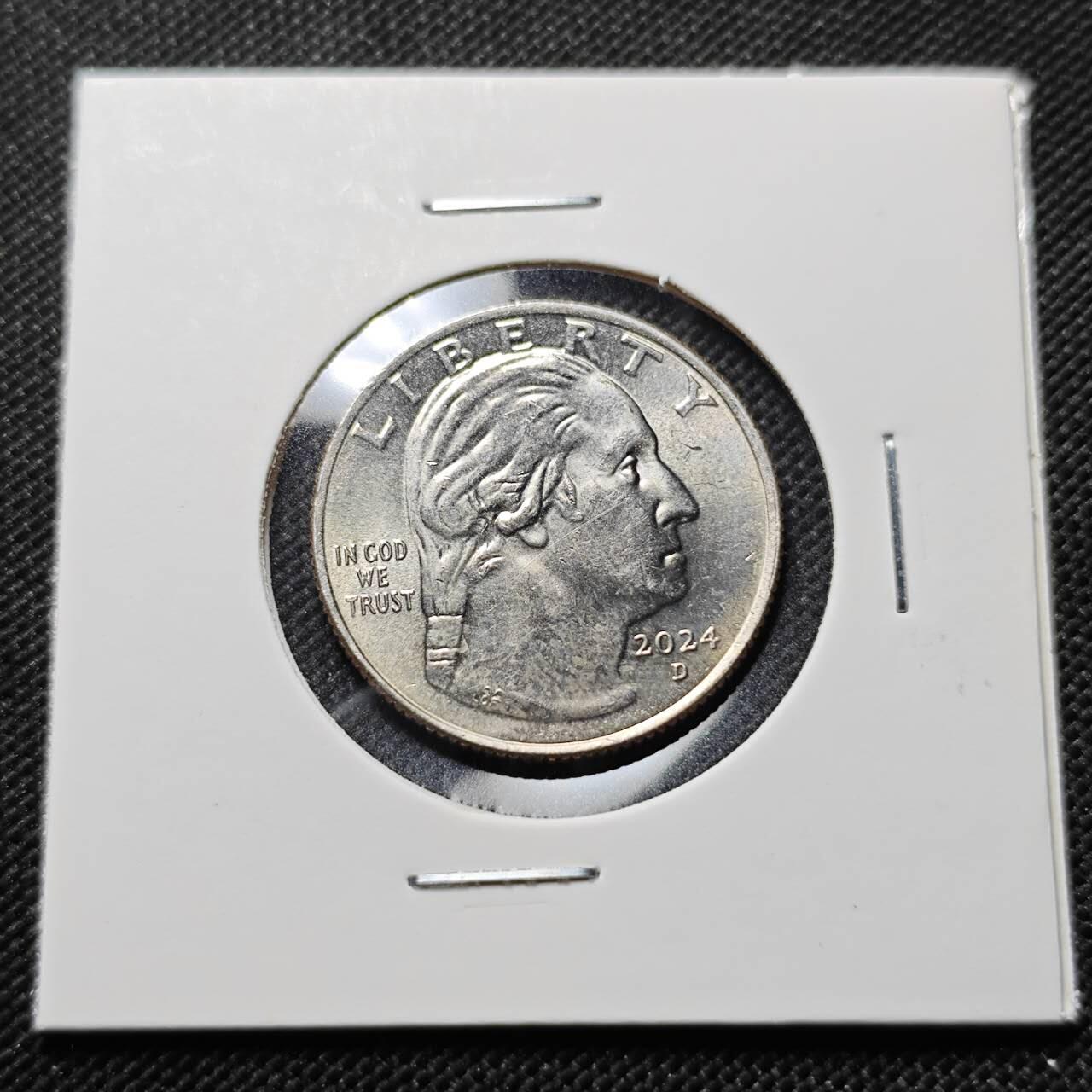 KK钱币收藏小铺  第409期 2月预留时间 周末发货  2024美国25分纪念币 好品