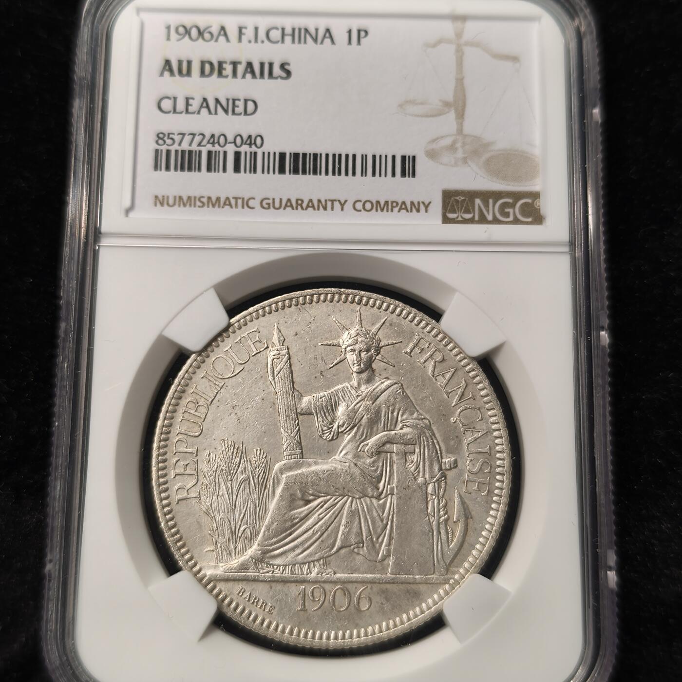 Krab外币市集Vol.28 NGC AUD 法属印度1906A 皮阿斯特坐洋