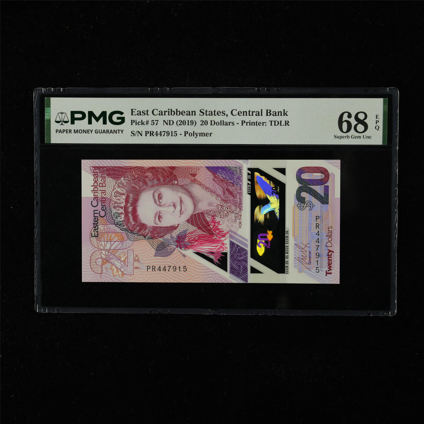 【亘邦集藏】第224期拍卖 2019年 东加勒比海20元 PMG 68EPQ PR447915