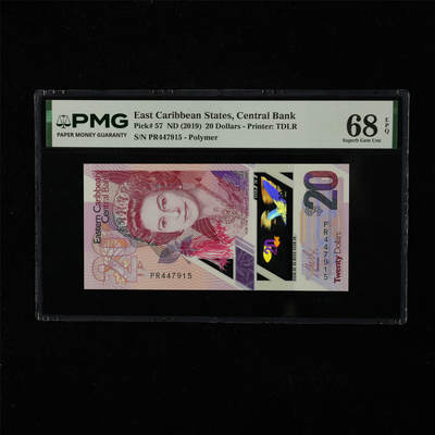 【亘邦集藏】第224期拍卖 - 2019年 东加勒比海20元 PMG 68EPQ PR447915