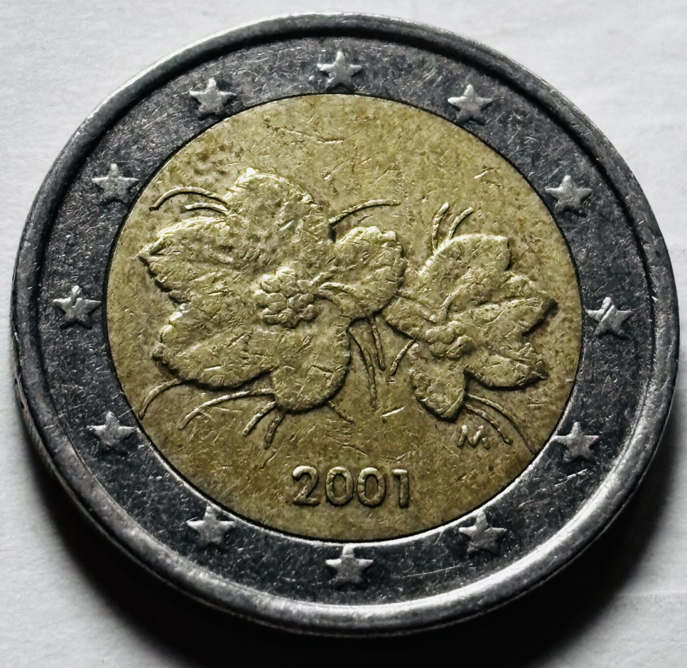 文馨钱币收藏第 298 场，长期接代拍业务 2001 年芬兰 2 欧元