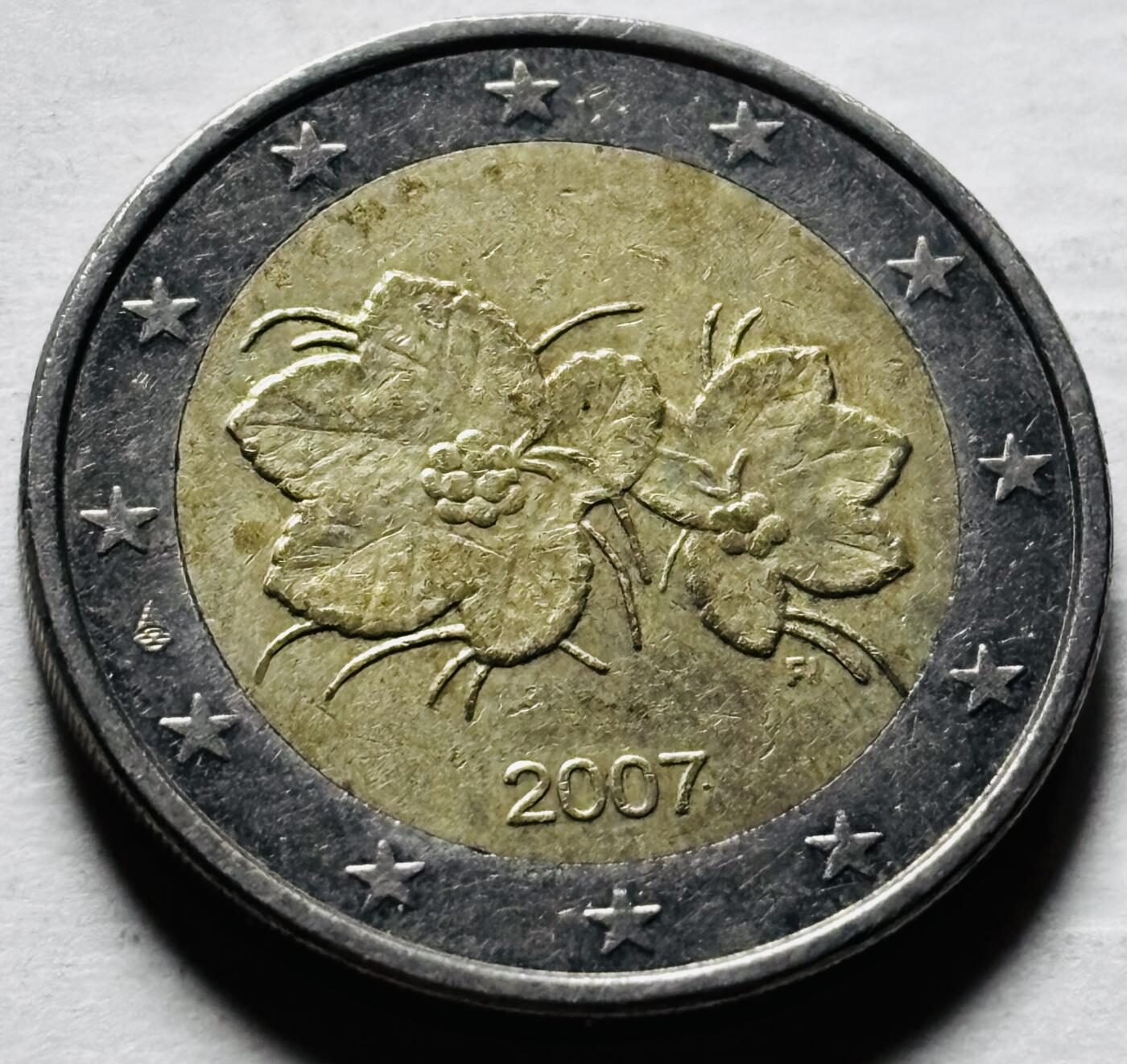 文馨钱币收藏第 298 场，长期接代拍业务 2007 芬兰 年2 欧元