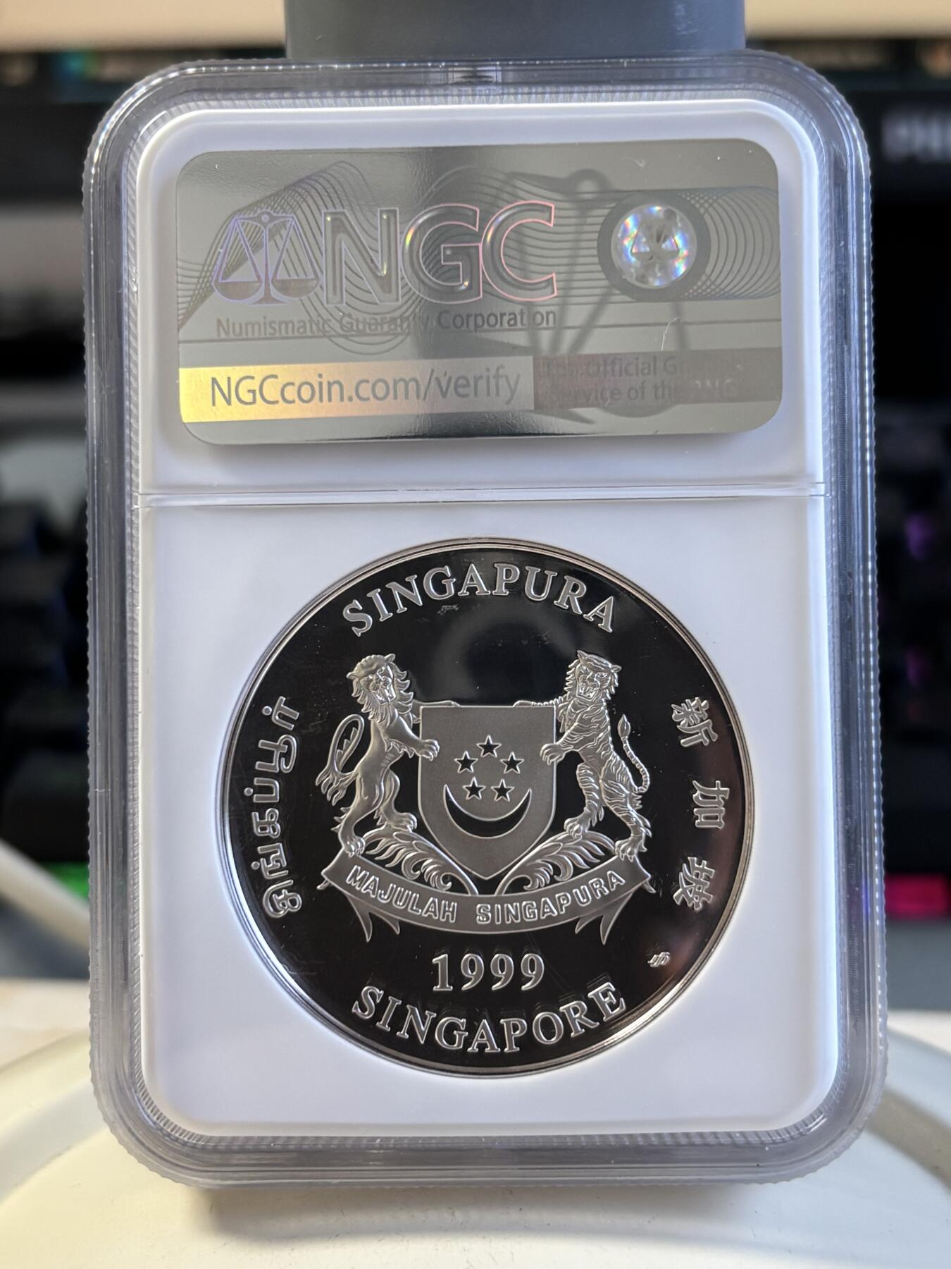 第194期拍卖 新加坡1999年十二生肖兔年2盎司纪念银币NGC-PF69.999银