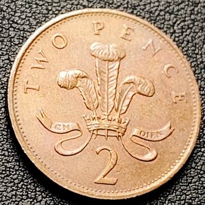 泉币菌-第216场-拍品多 请提前出价 - 1989年 英国2便士铜币 威尔士皇冠 25.9mm