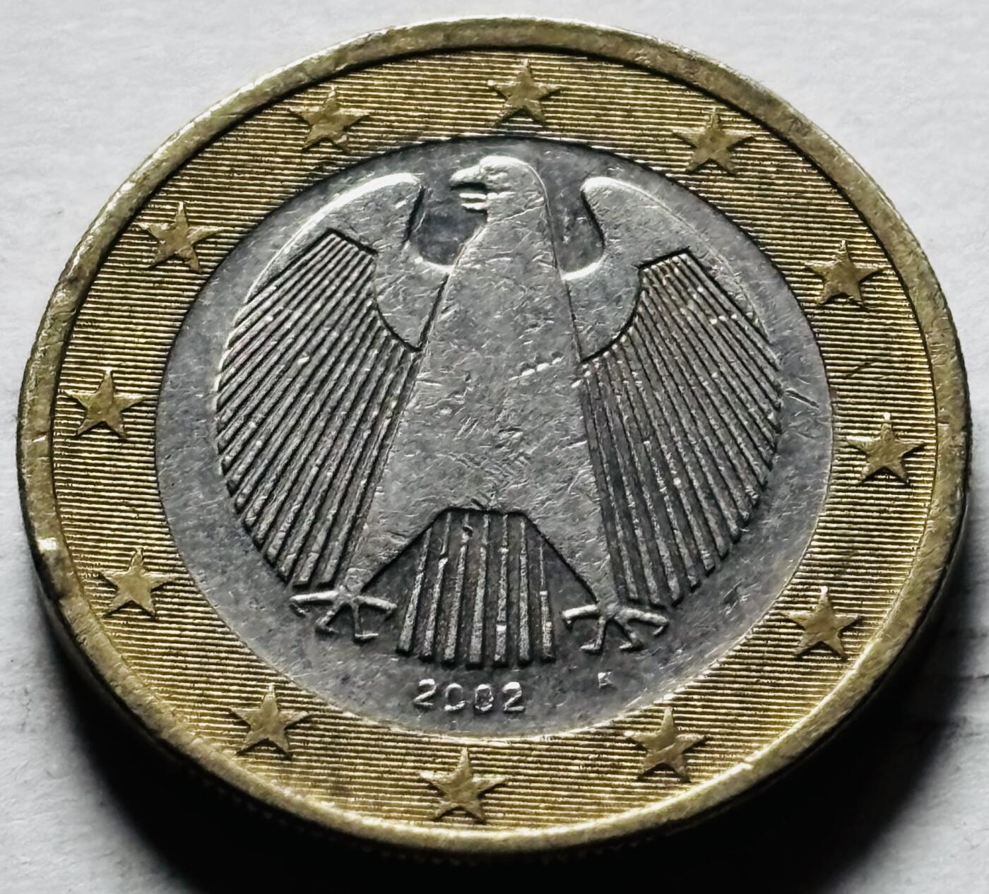 文馨钱币收藏第 298 场，长期接代拍业务 2082 年德国 1 欧元 A 版