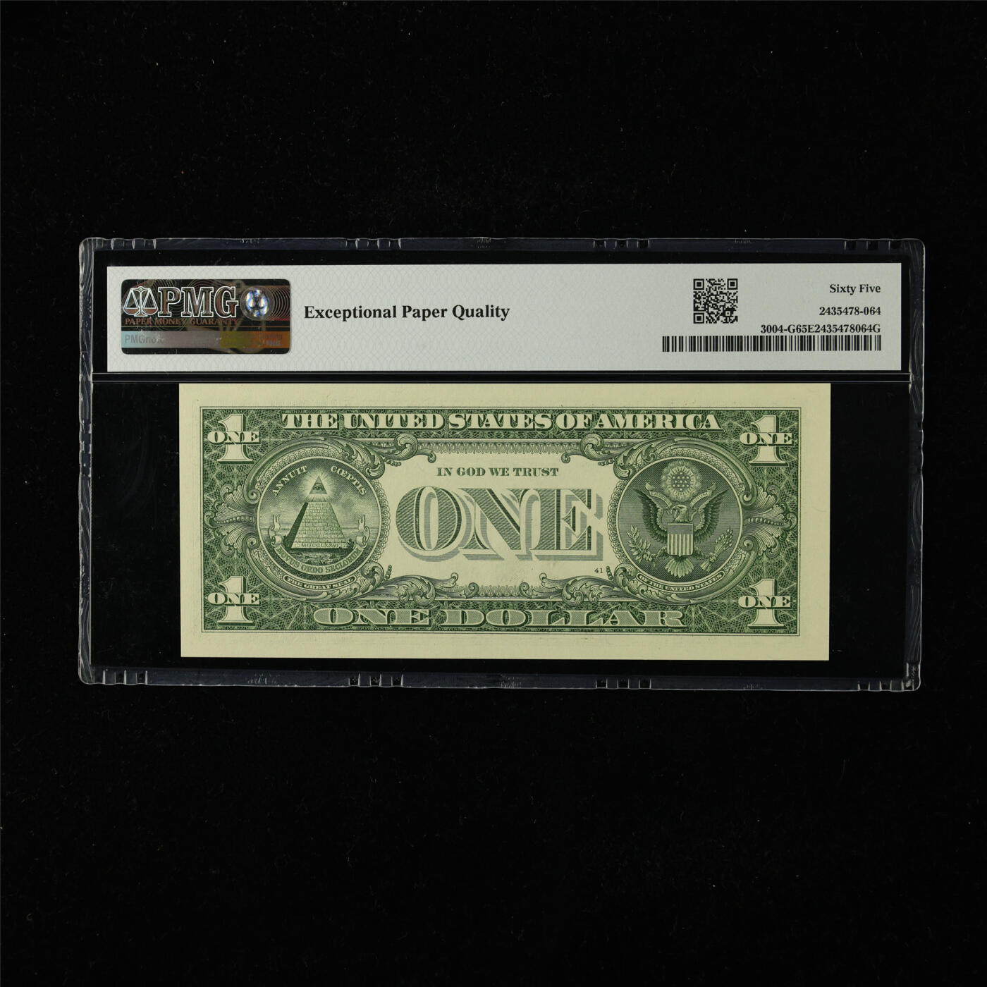 【亘邦集藏】第224期拍卖 2017年 美国1美元 PMG 65EPQ G86051839D