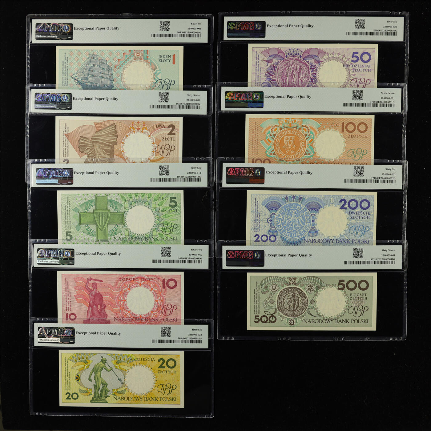 【亘邦集藏】第224期拍卖 1990年 波兰1-500兹罗提 PMG