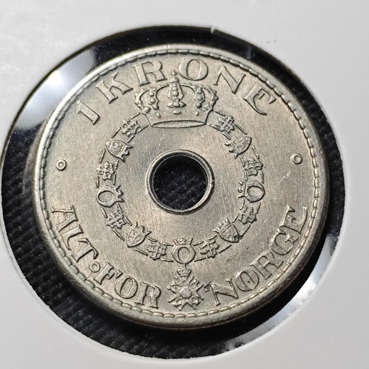 KK钱币收藏小铺  第409期 2月预留时间 周末发货  1947挪威1克朗 好品