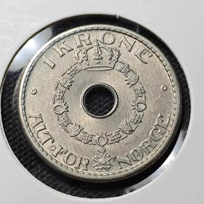 KK钱币收藏小铺  第409期 2月预留时间 周末发货 -  1947挪威1克朗 好品