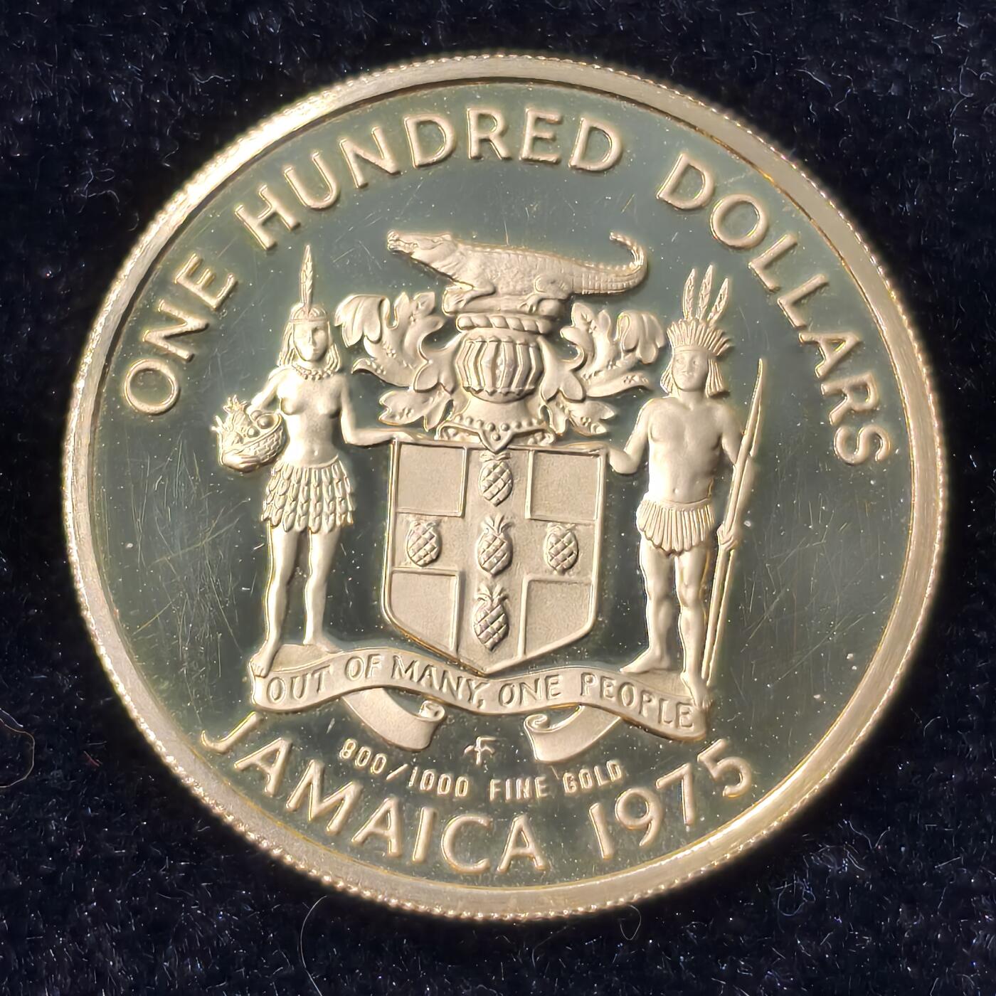 Krab外币市集Vol.28 牙买加1975年100元金币 7.83g 0.9gold